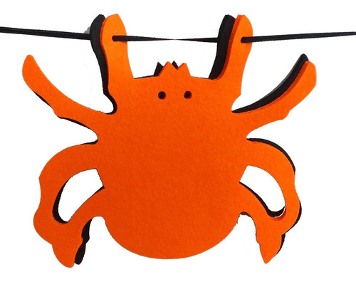 Imagem 4 de 4 de Bandeira Aranha Decorativa Tnt Halloween Festa Assustador