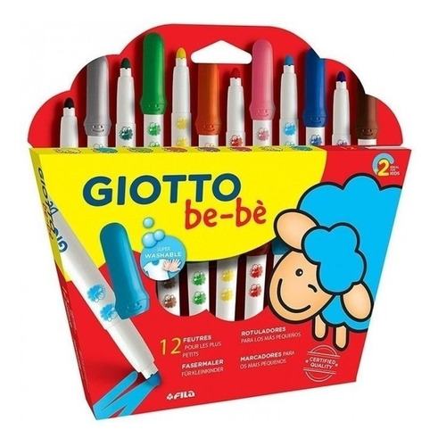 Marcadores Giotto Bebe Estuche X 12 Colores Lavable 469900