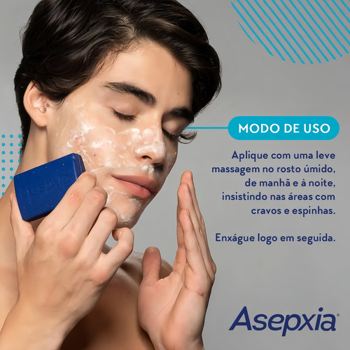 Asepxia Sabonete Antiacne Esfoliante Ação Anticravos 80g