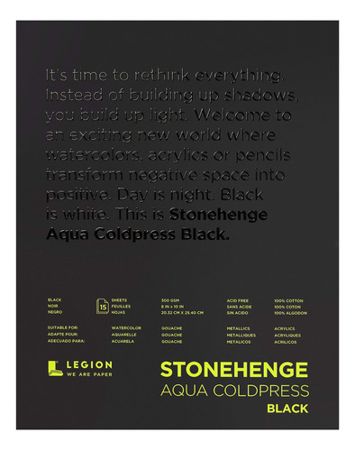 Legion Stonehenge Aqua Almohadilla De Acuarela 140 Lb Prensa