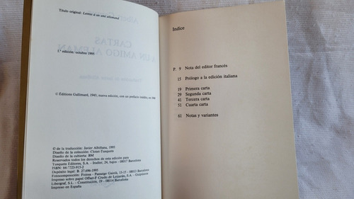 Imagen 7 de 9 de Cartas A Un Amigo Aleman Albert Camus Tusquets Marginales