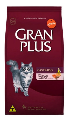 Granplus Ração Para Gato Castrado Salmão E Arroz 10,1kg