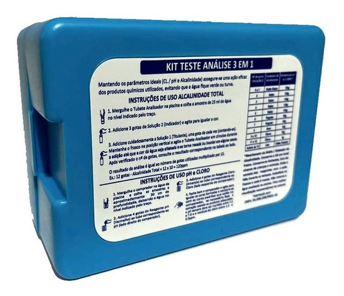 Kit 3 Em 1 Teste Medidor De Água + 1 Litro De Menos Cloro