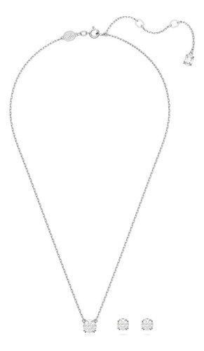Juego De Pendientes Y Collar De Cristal Swarovski Constella Plateado