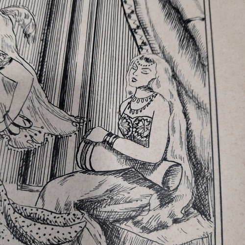 Imagem 6 de 8 de Pintura Desenho Bico De Pena Nanquim Datado 1953 Antigo