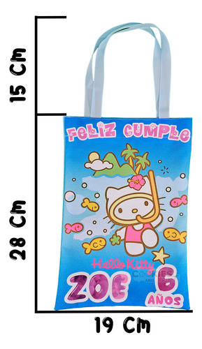50dulceros Hello Kitty Fiesta Alberca Azul Personalizados