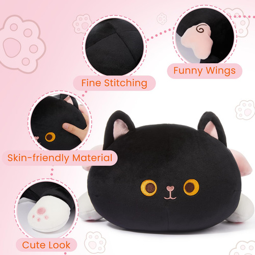 Peluche Miniso Black Cat De 19,6 Cm Para Niños