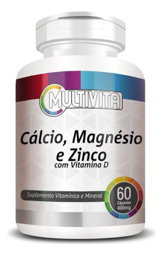 Cálcio + Magnesio + Zinco 60 Capsulas 400mg Flora Nativa