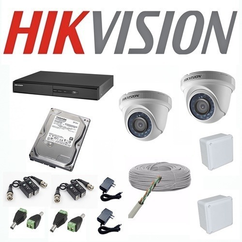 Kit De 2 Camaras De Seguridad Hikvision 1080p Full Hd  Disco