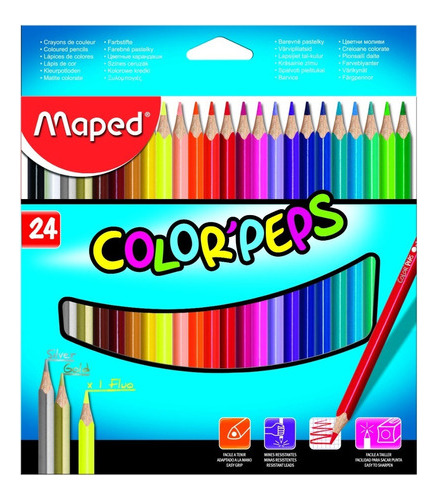 Lapices De Colores Largos  X 24 Maped - Mm