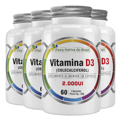 Vitamina D3 2000ui Flora Nativa 4 X 60 Cápsulas
