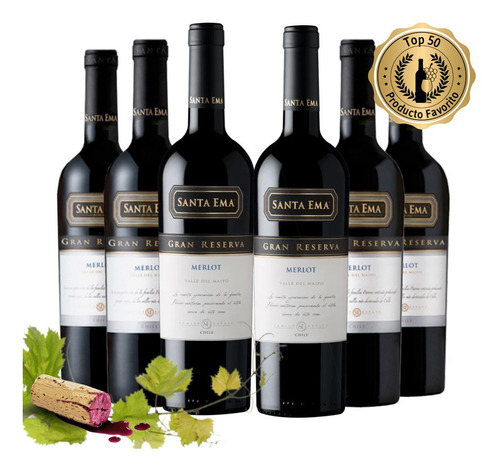 6 Vinos Santa Ema Gran Reserva Merlot