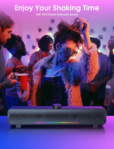 Altavoces De Computadora De Nootry, Barra De Sonido Con Rgb,