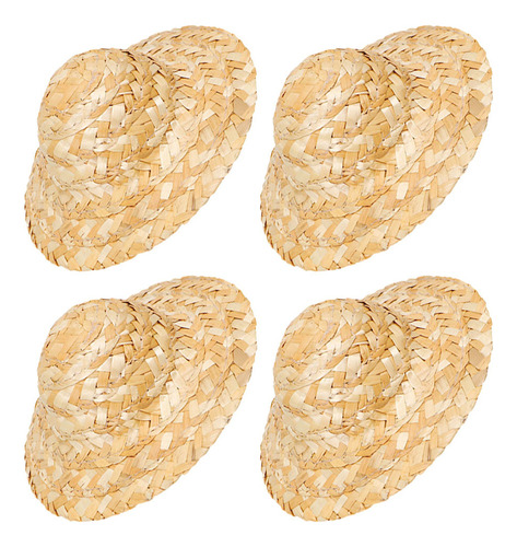Sombrero Para Bebé, Minisombrero De Paja En Miniatura, 4 Uni