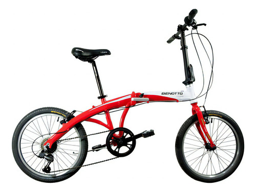 Bicicleta Utopia R20 7v Plegable Aluminio Rojo Benotto