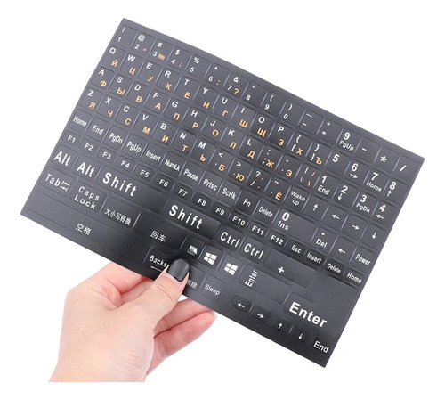 Pegatinas De Teclado Ruso De Tamaño Completo Con Letras Del
