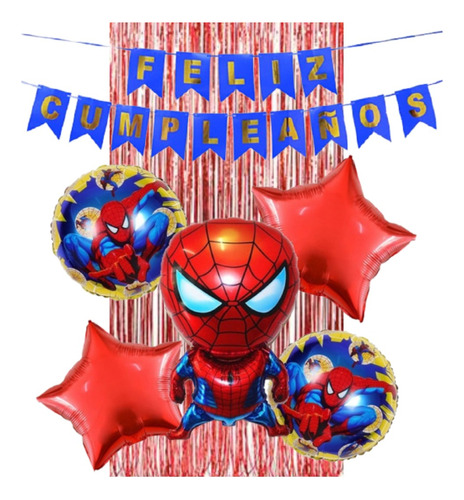 Kit Decoracion Fiesta Cumpleaños Spiderman Hombre Araña