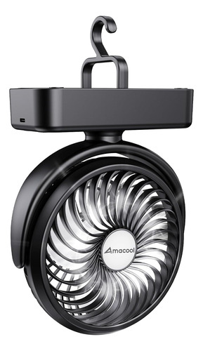Ventilador Portátil Con Linterna Led Y Batería Recargable De
