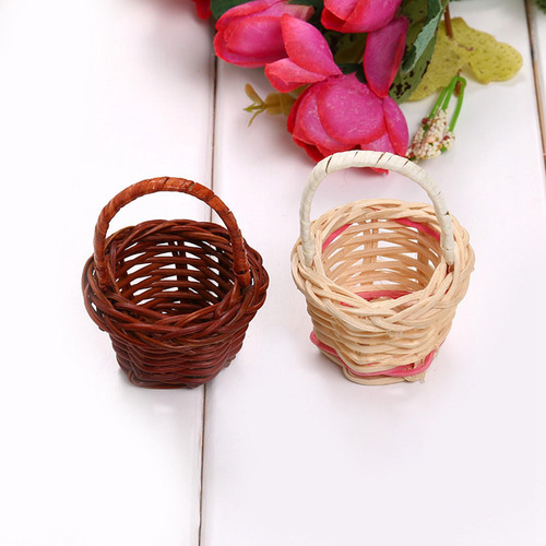 10 Cestas De Flores Tejidas De Mimbre Hechas A Mano,