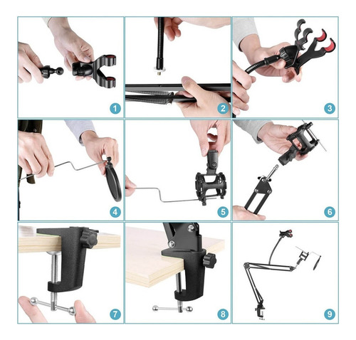 - Soporte Flexible Pinza Microfono Celular Flexible