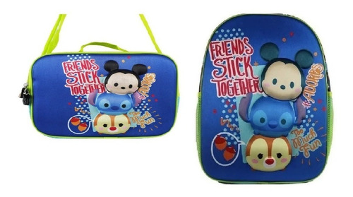Kit Mochila+lonchera Disney Tsum Tsum Original Atm