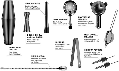 Imagen 5 de 8 de Koviti - Kit Completo De Coctelera Para Barman