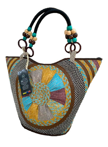 Bolso Multicolor Exclusivo Tejido Artesanal Fino