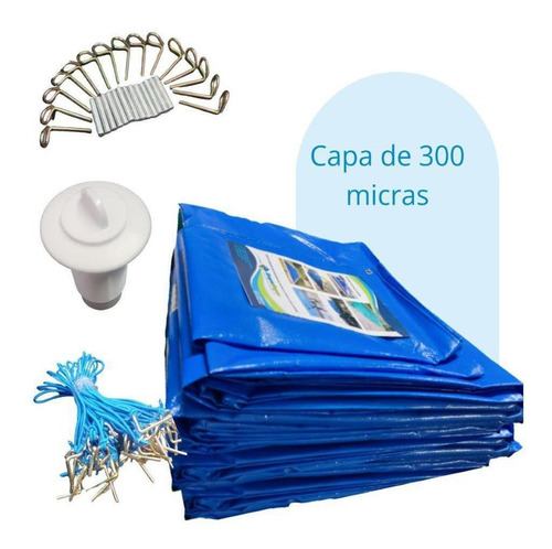 Capa Piscina 5x2,5 Térmica+limpeza+proteção Uv+kit