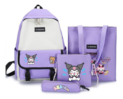 Conjunto De Cuatro Mochilas Kuromi, Bolsa De Almuerzo, Estuc