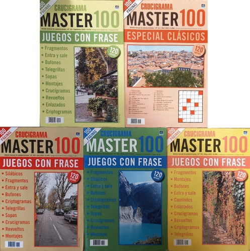 Lote X 5 Revistas De Crucigramas 120 Paginas - Master 100