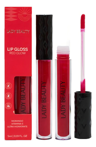 Lip Gloss Red Glow Morango Lb43 - Unit Lady Beauty J