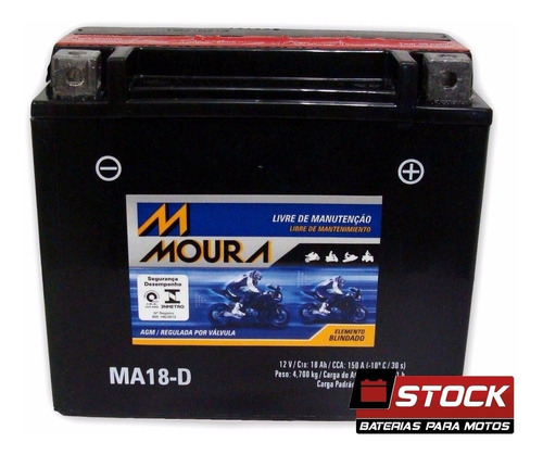 Bateria Moura Yamaha Royal Star 1300 Ma18-d + Nf-e