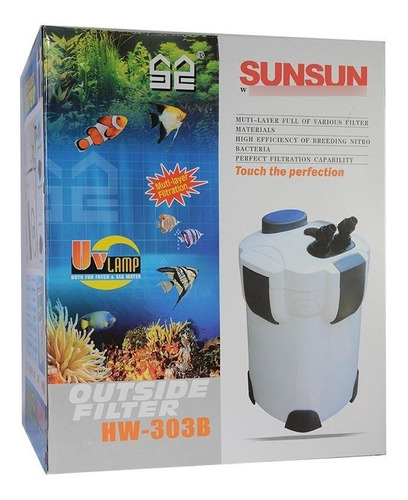 Filtro Canister 3 Etapas Y Uv, Sunsun Hw-303b, 1.400 L/h, 