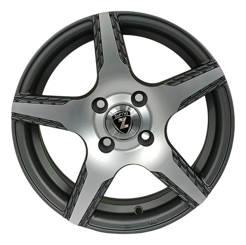 Jogo De Roda De Liga Leve Zuma Wheels Aro 14 3275 Gspm 4x100 Cor Grafite Fosco Diamantado