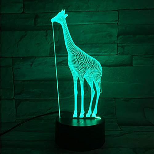 Xdorra Jirafa Acrilico 3d Luces De Noche Usb Led Lampara D