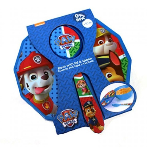 Bowl Recipiente Infantil Cuchara Paw Patrol Patrulla Canina