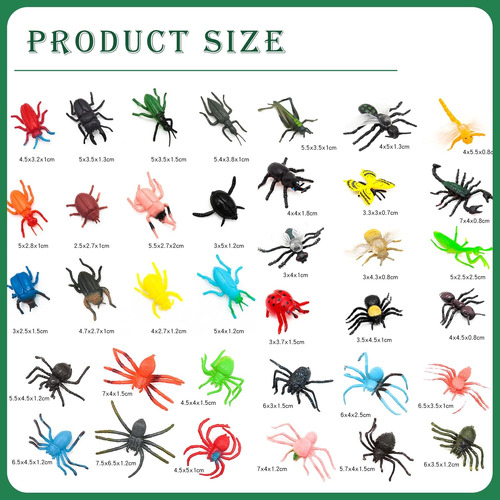 Paquete De 110 Mini Juguetes Para Insectos, Insectos De Plás