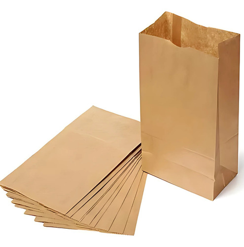 Saco Delivery Papel P 23x13x30 Com 100 Unidades Hamburguer Cor Marrom-claro Lisa