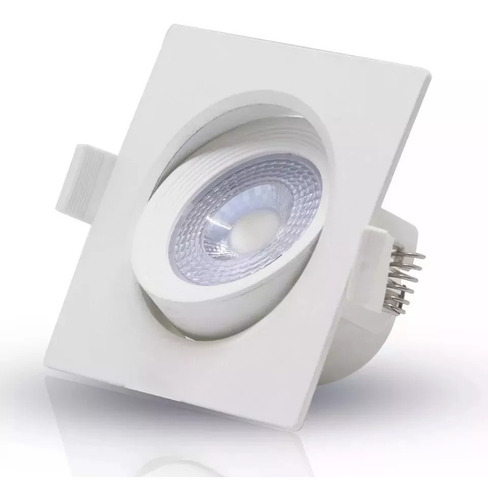 Imagem 2 de 2 de 15 Spot Quadrado Embutir Direcionável Com Led 7w Bivolt Frio