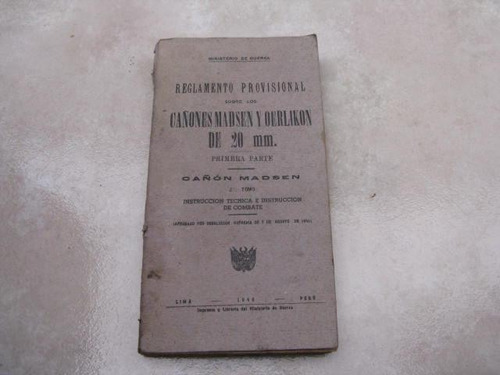 Mercurio Peruano: Antiguo Libro Cañones Madsen Oerlikon  L22