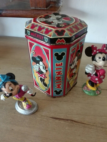 Lata  De Mickey Y Minnie Made In England Y Figuras
