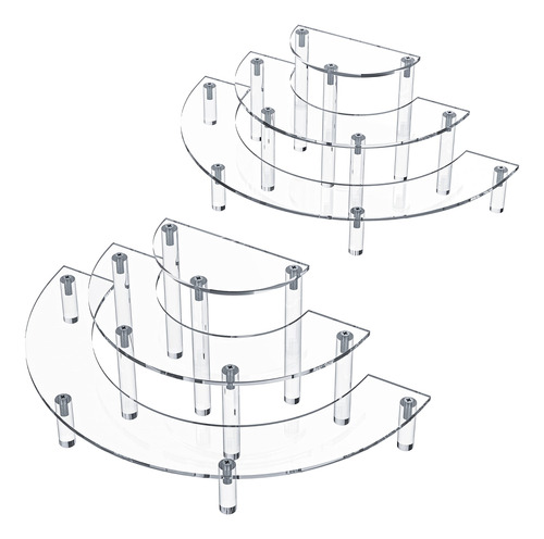 Jusalpha Soporte Redondo De 3 Niveles De Acrilico Para Postr