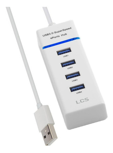 Imagen 2 de 3 de Hub Usb 4 Puertos 3.0 Multiplicador Luz Led 5 Gbps Lcs
