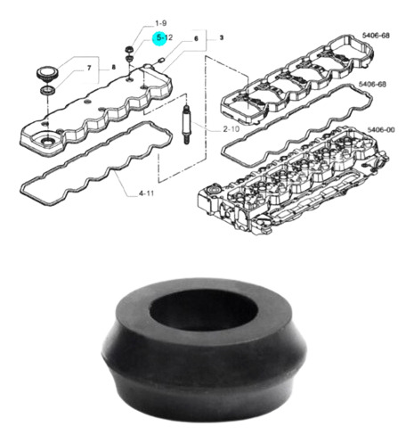 Taco Elastico De Tapa De Valvulas Tector Iveco 504070041