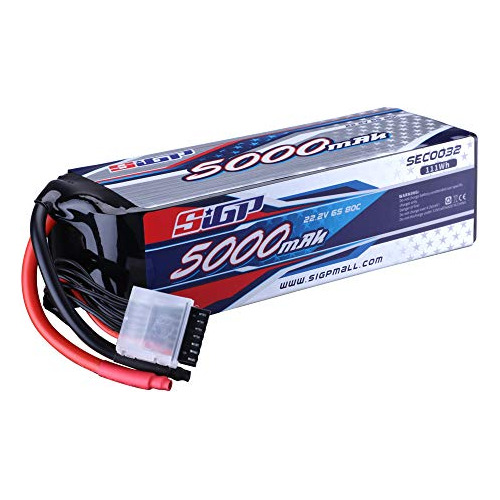 Batería Sigp 6s 22.2v 5000mah 80c Para Rc Helicóptero Avión