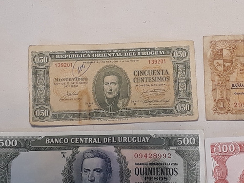 Billetes Antiguos Uruguay Pesos Moneda Nacional Son 5