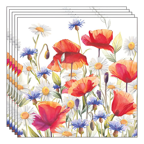 2 Guardanapo Para Decoupage Ambiente Papoilas E Centáureas