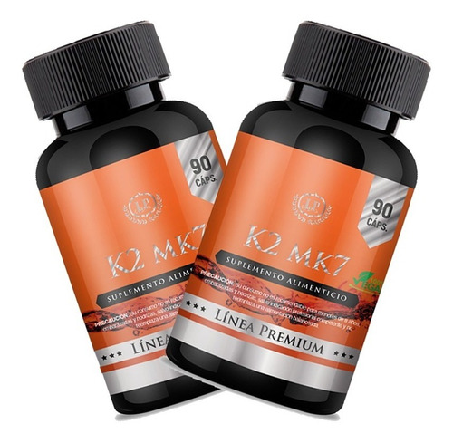 2 Vitamina K2 (mk7)  - Calidad Premium - 180 Capsulas 