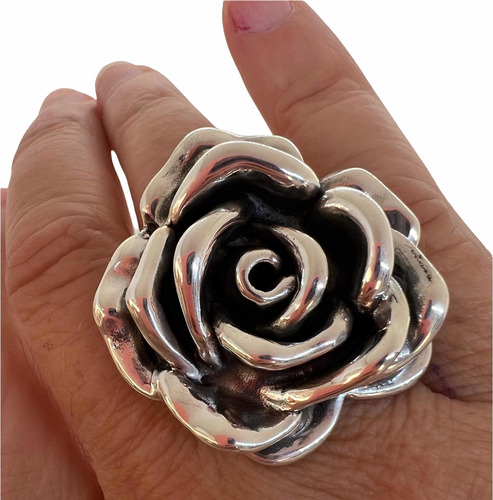 Anillo Rosa De Plata Inflada 925