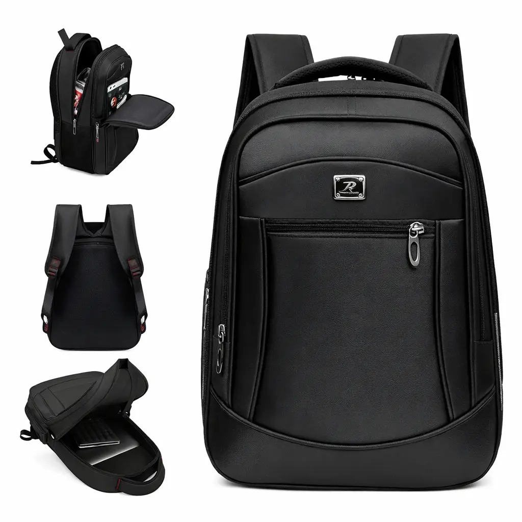 Mochila Trabalho Notebook Resistente Água Lou Bags Cabo Reforçado Lisa 35l Cor Preto